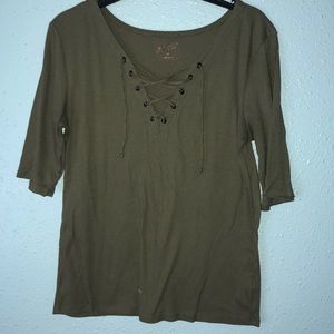Olive green top